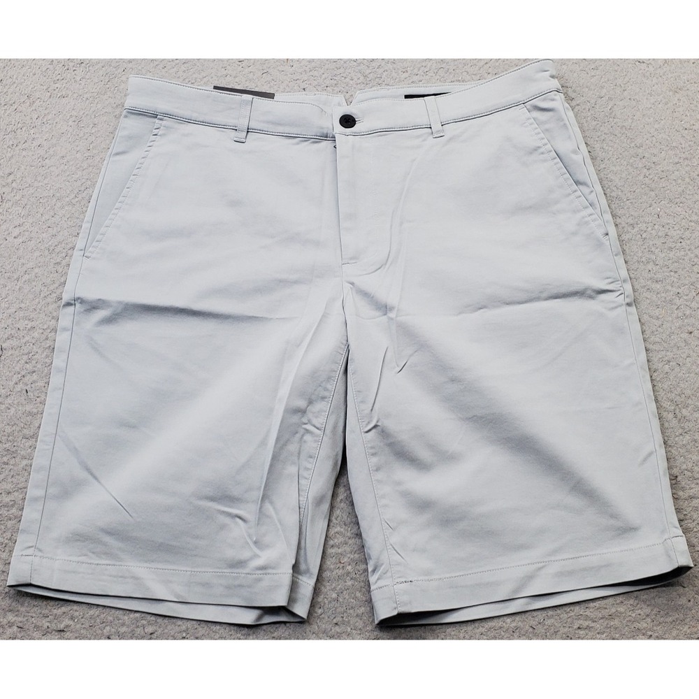 Dunning Golf Shorts Mens 33 Gray Player Fit Woven Performance Stretch Flat Front